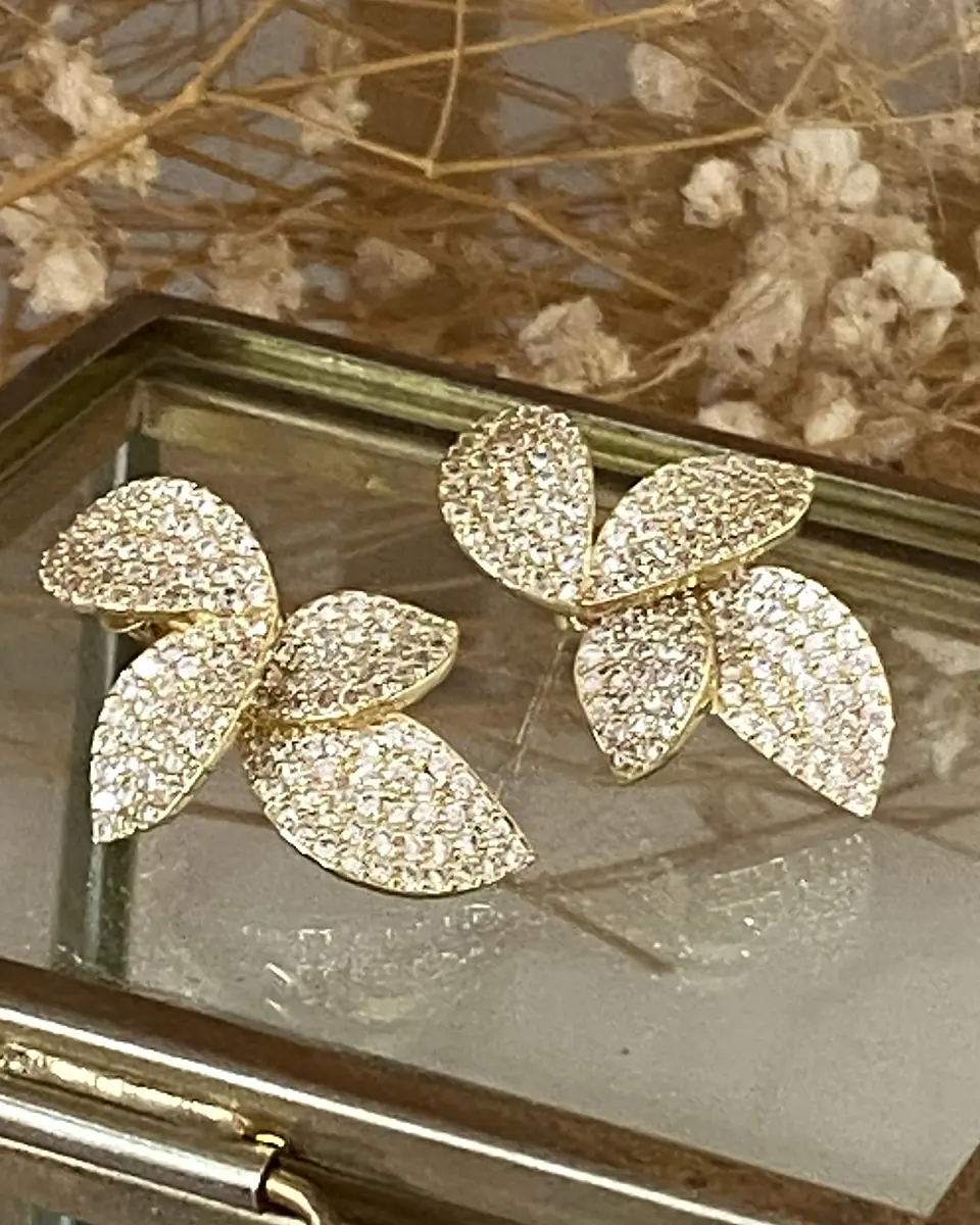 Aros Pétalos Circones Gold 3