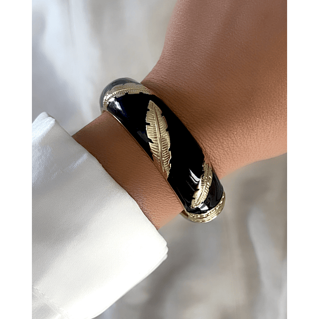Maxi Brazalete Plumas Gold