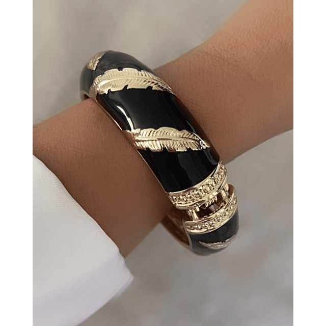 Maxi Brazalete Plumas Gold