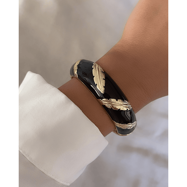 Maxi Brazalete Plumas Gold