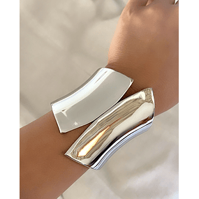 Maxi Brazalete Geométrico silver