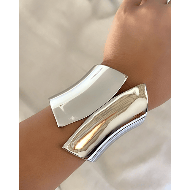 Maxi Brazalete Geométrico silver