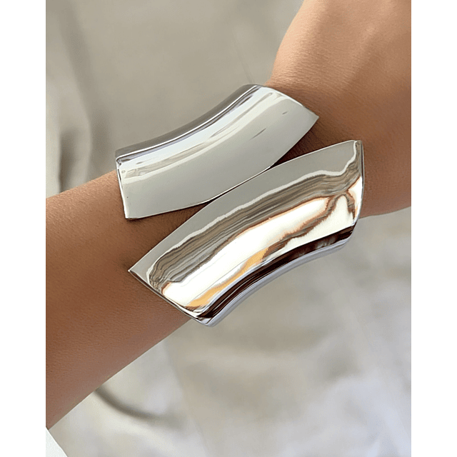 Maxi Brazalete Geométrico silver