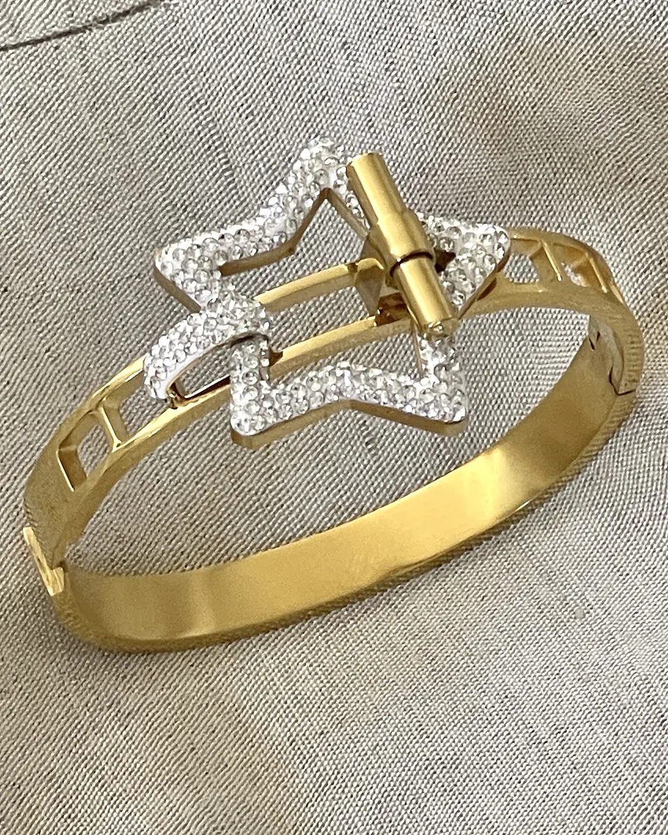 Brazalete Bicolor Circones Estrella Gold 6