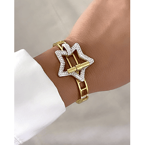 Brazalete Bicolor Circones Estrella Gold