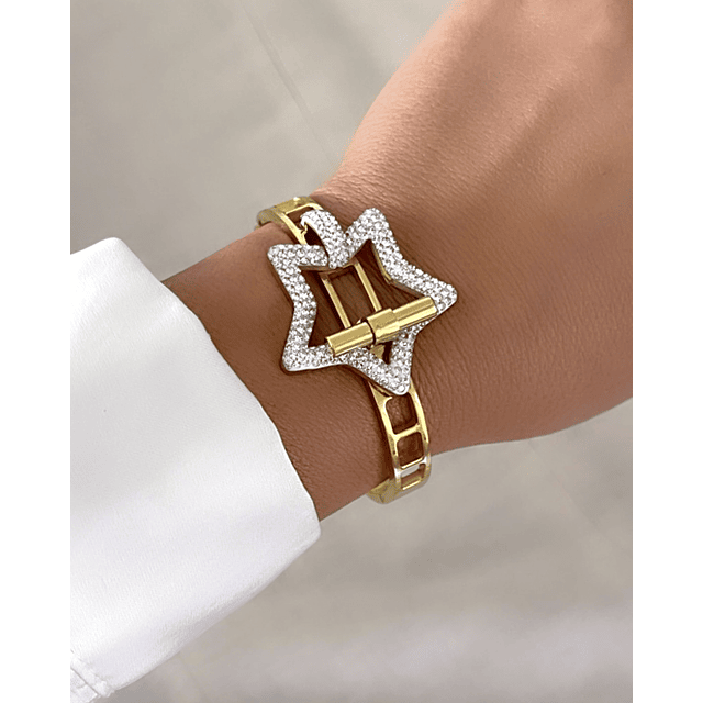 Brazalete Bicolor Circones Estrella Gold