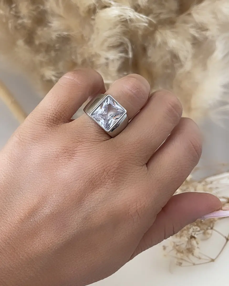Anillo Maxi Cristal Silver 2
