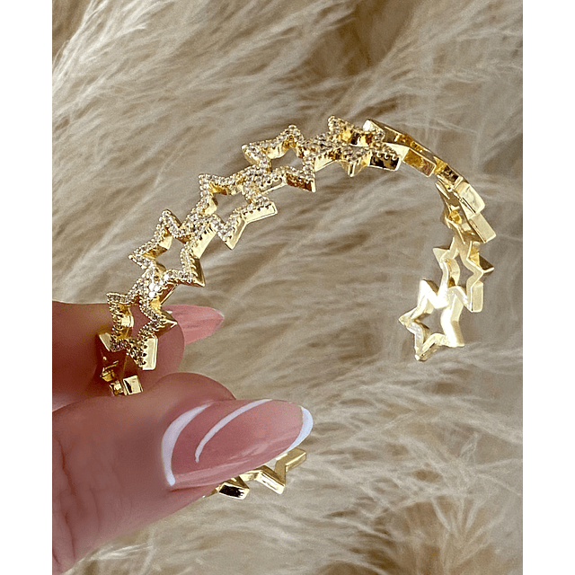  Brazalete 10 Estrellas Circones Gold