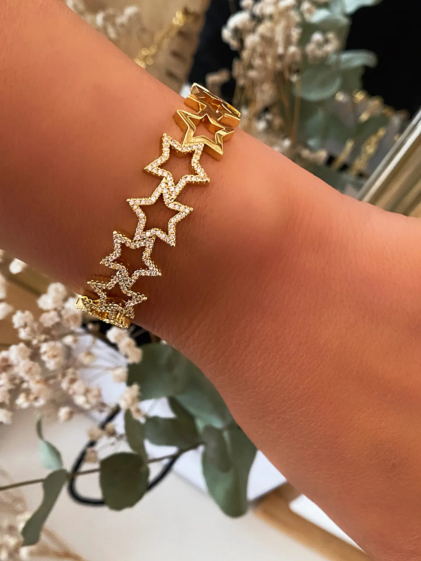  Brazalete 10 Estrellas Circones Gold 1