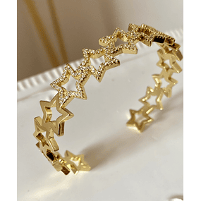  Brazalete 10 Estrellas Circones Gold