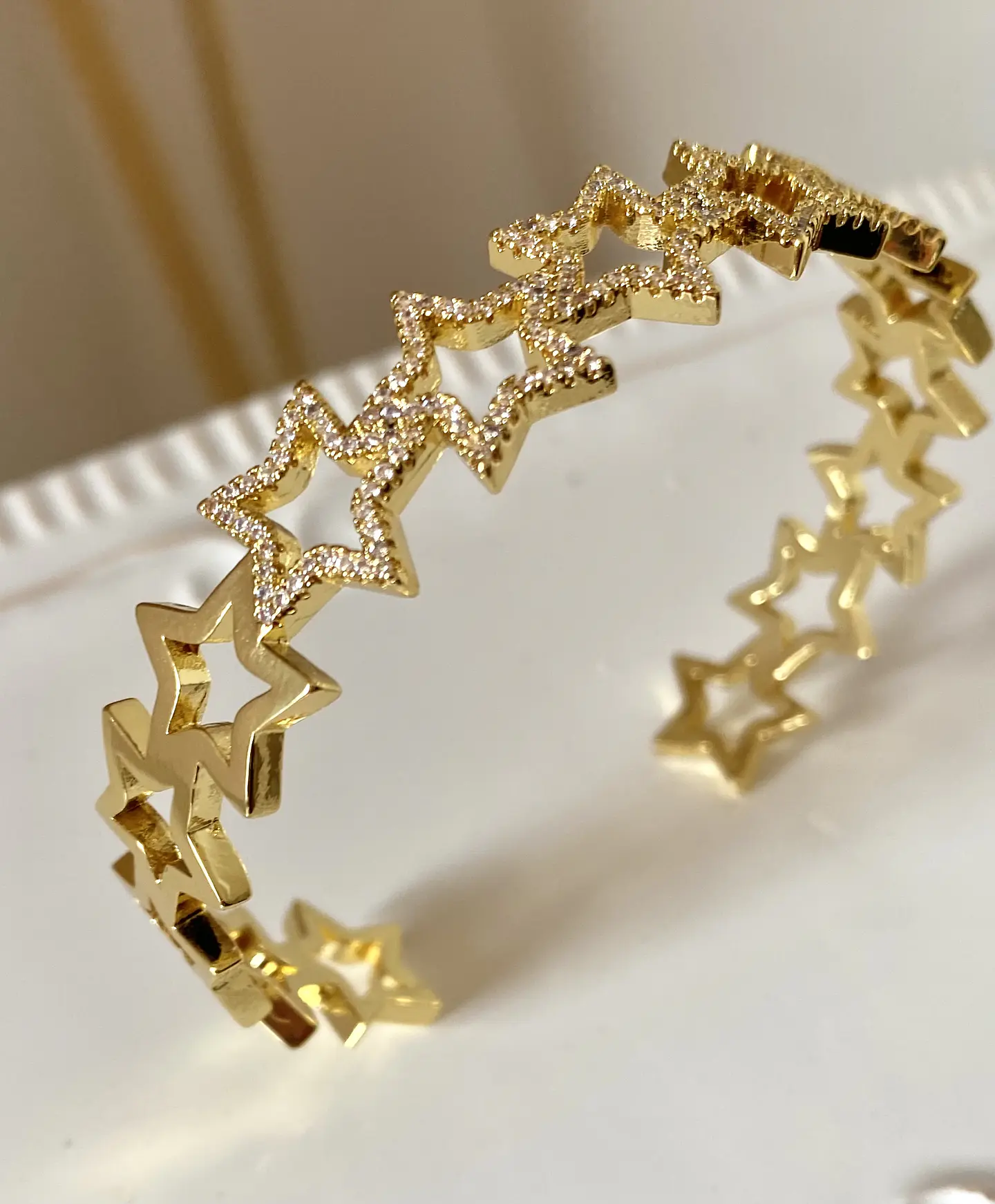  Brazalete 10 Estrellas Circones Gold 2