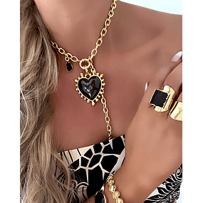 Collar Maxi Corazon Luxury Black &Gold