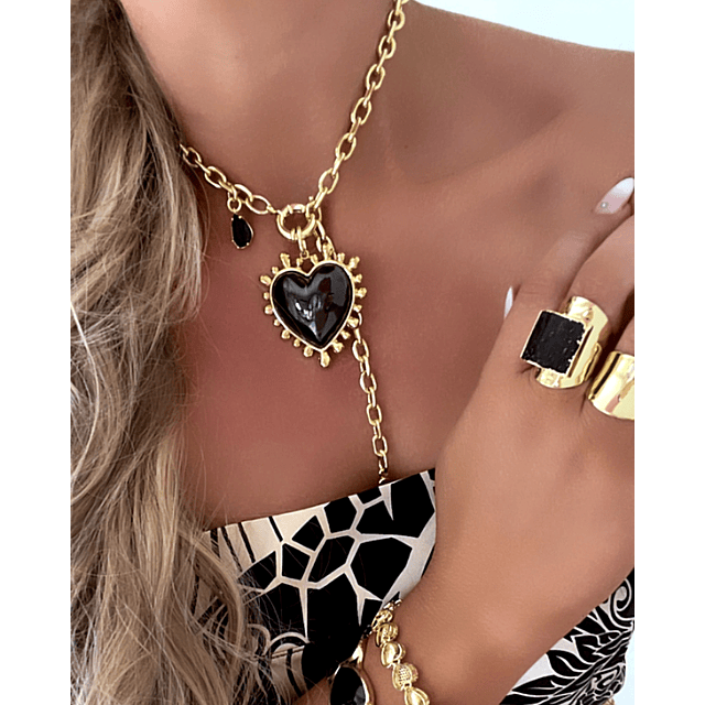 Collar Maxi Corazon Luxury Black &Gold