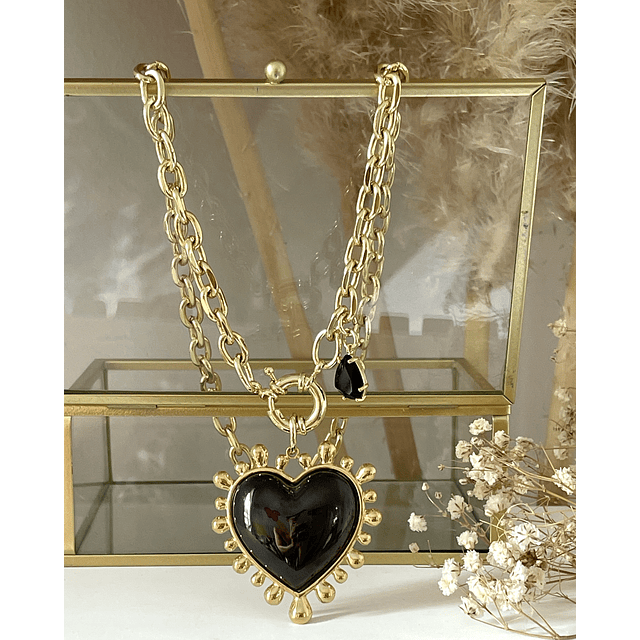Collar Maxi Corazon Luxury Black &Gold