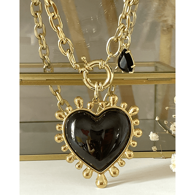 Collar Maxi Corazon Luxury Black &Gold