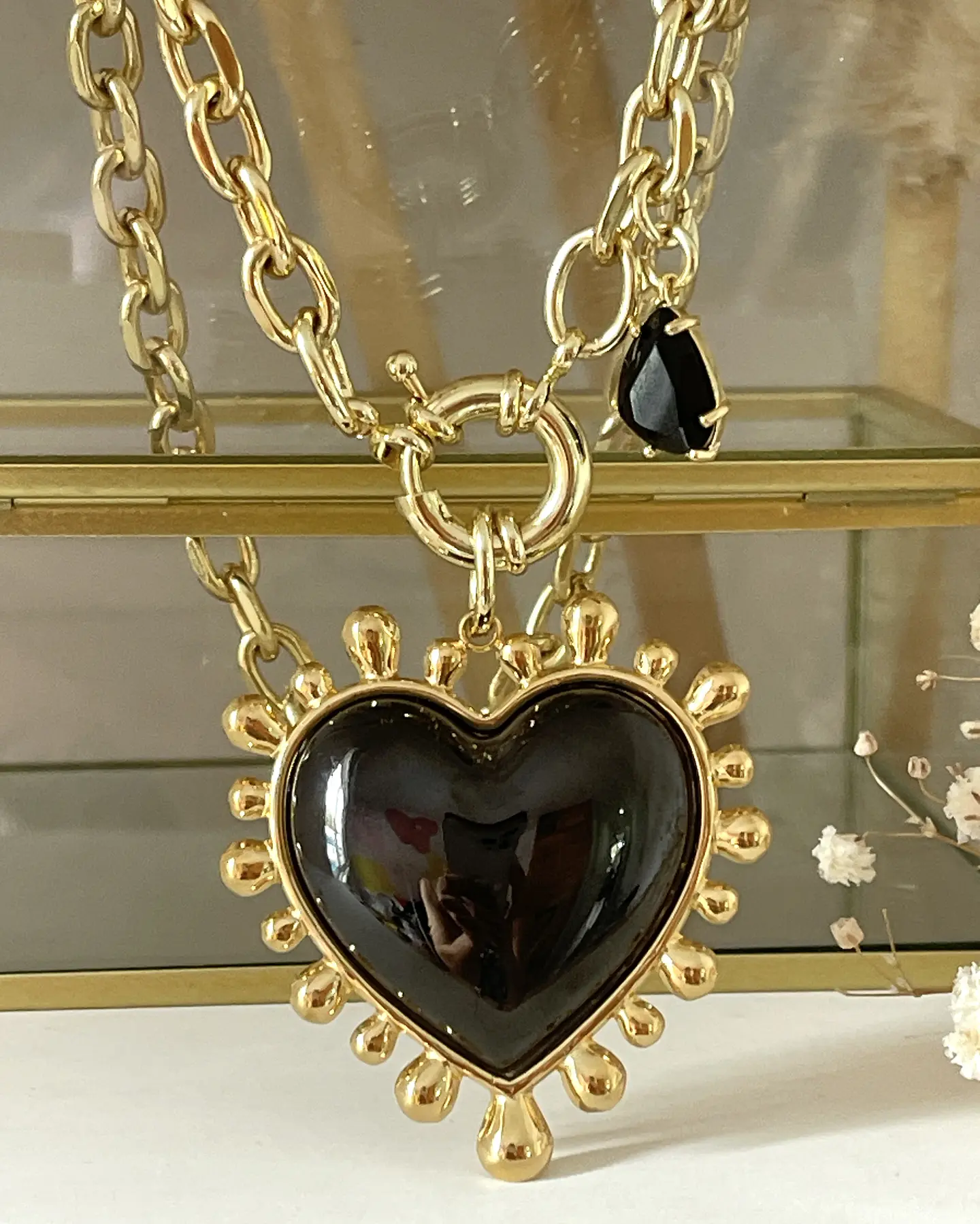 Collar Maxi Corazon Luxury Black &Gold 4