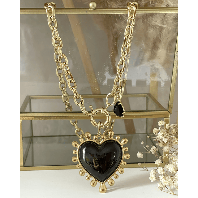 Collar Maxi Corazon Luxury Black &Gold
