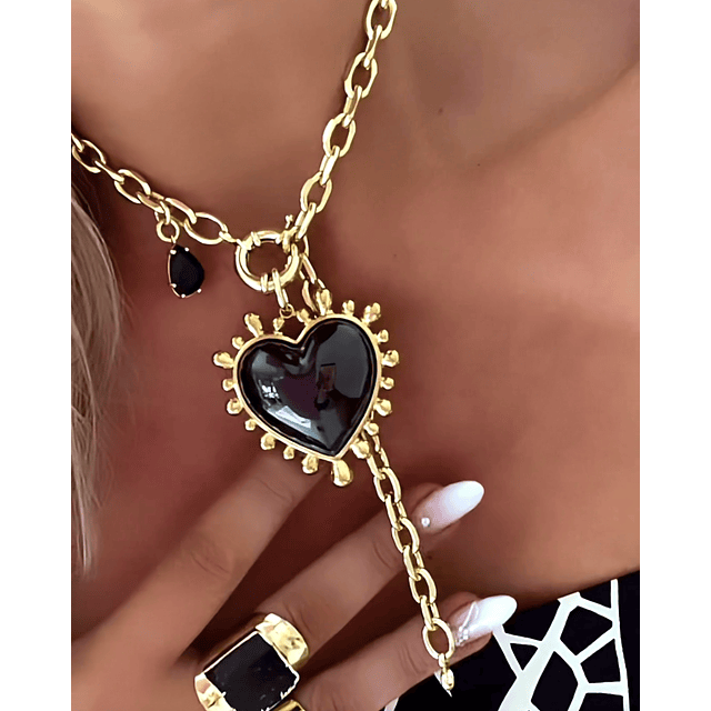Collar Maxi Corazon Luxury Black &Gold