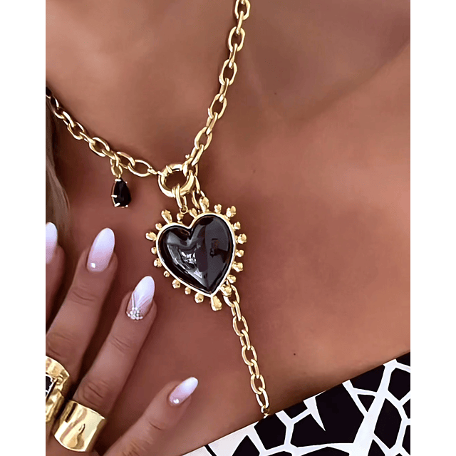 Collar Maxi Corazon Luxury Black &Gold