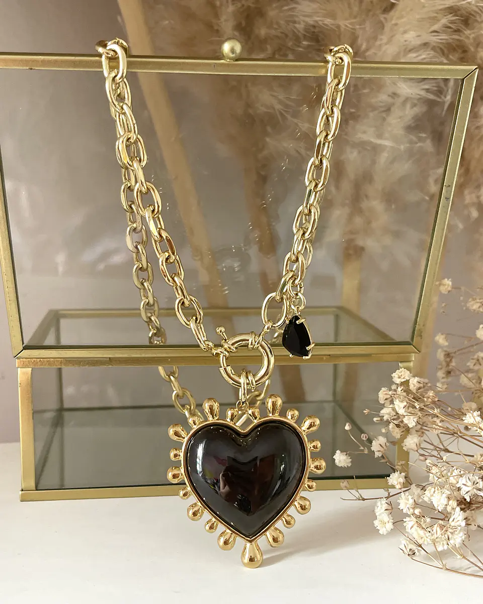 Collar Maxi Corazon Luxury Black &Gold 8
