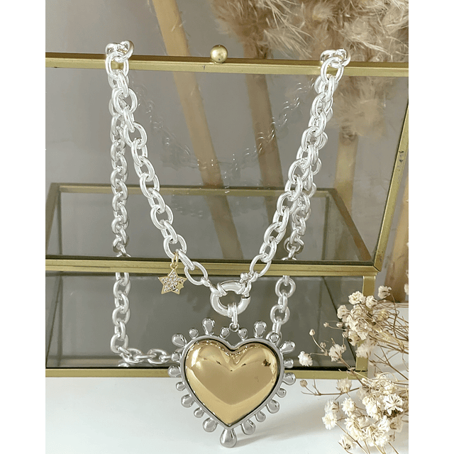 Collar Maxi Corazon Luxury Silver &Gold