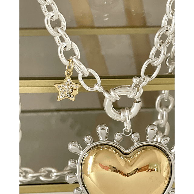 Collar Maxi Corazon Luxury Silver &Gold