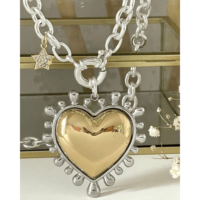 Collar Maxi Corazon Luxury Silver &Gold