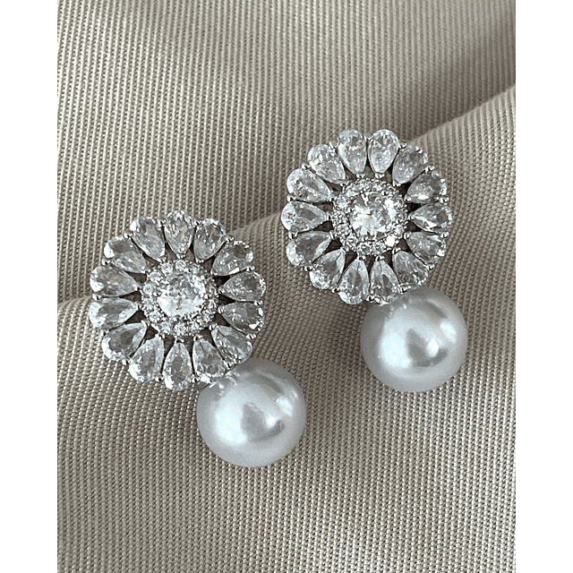 Aros Praga Perla y Circones Silver 