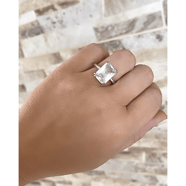 Anillo Maxi Circon Solitario Silver