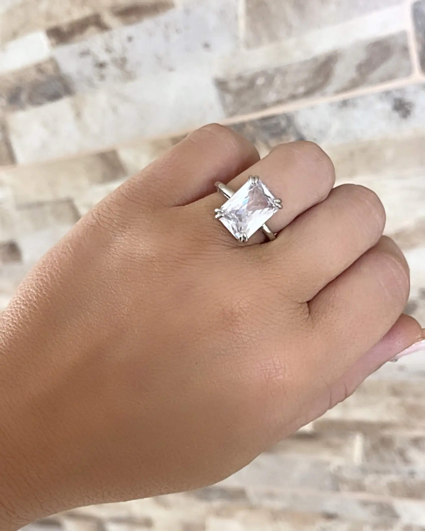 Anillo Maxi Circon Solitario Silver 3