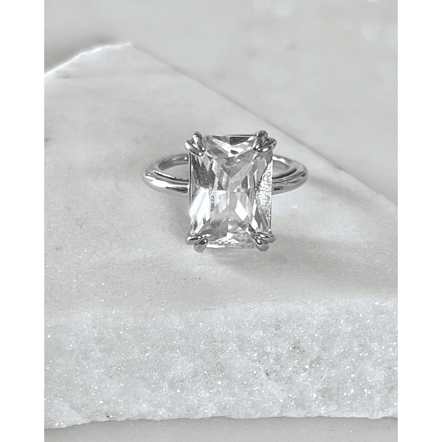 Anillo Maxi Circon Solitario Silver