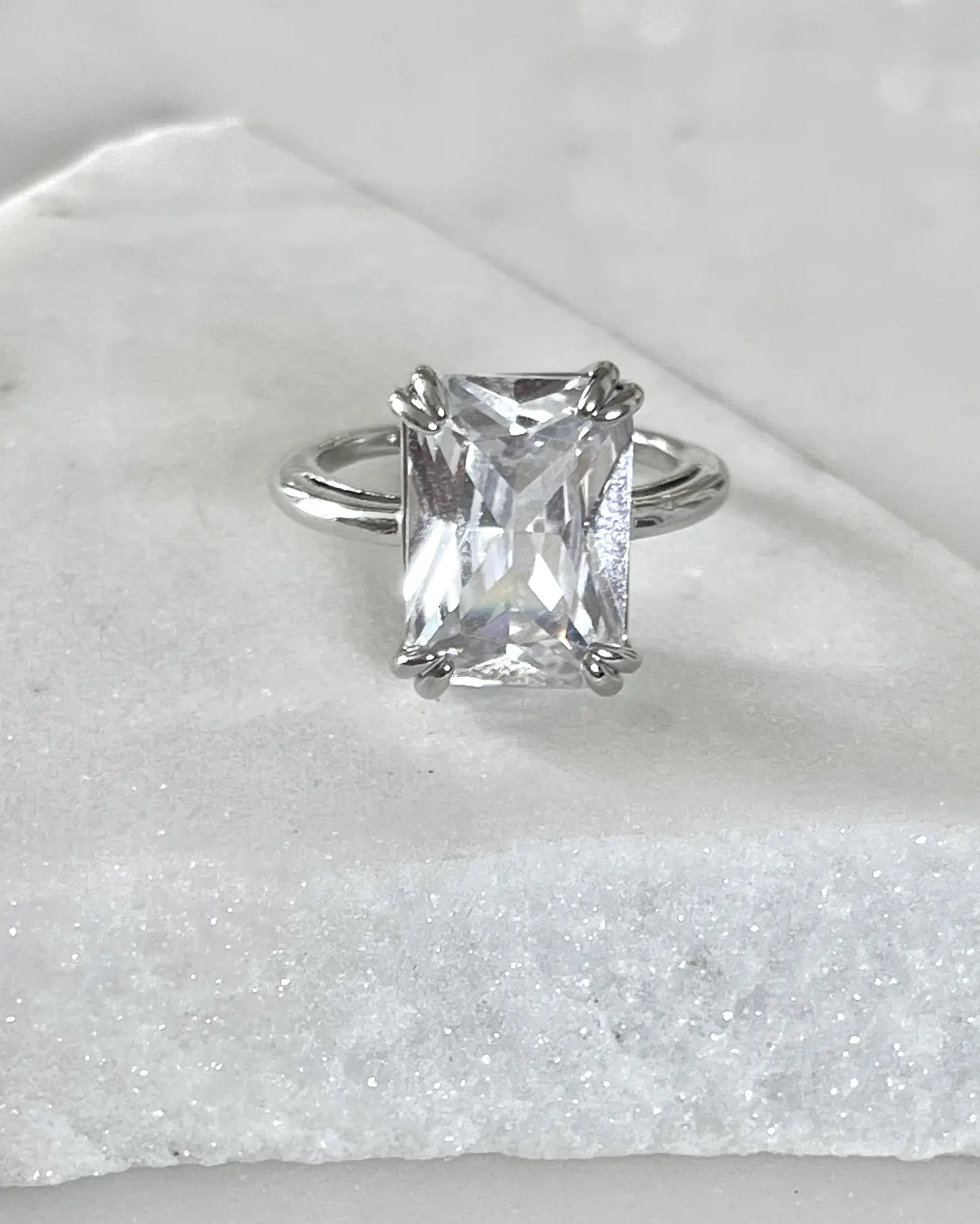 Anillo Maxi Circon Solitario Silver 6
