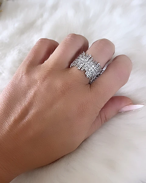 Anillo Sorento Circones rectangulares Siver