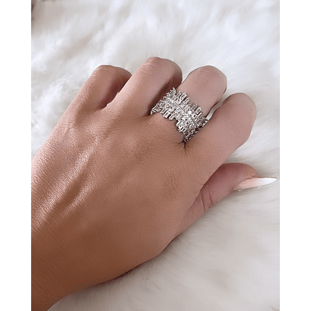 Anillo Sorento Circones rectangulares Siver