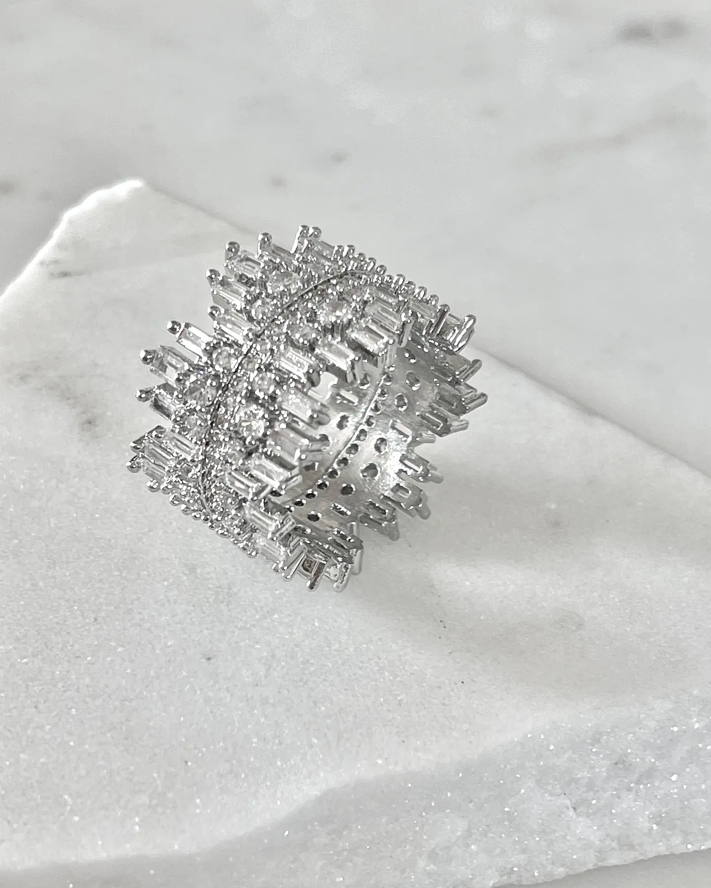 Anillo Sorento Circones rectangulares Siver 2