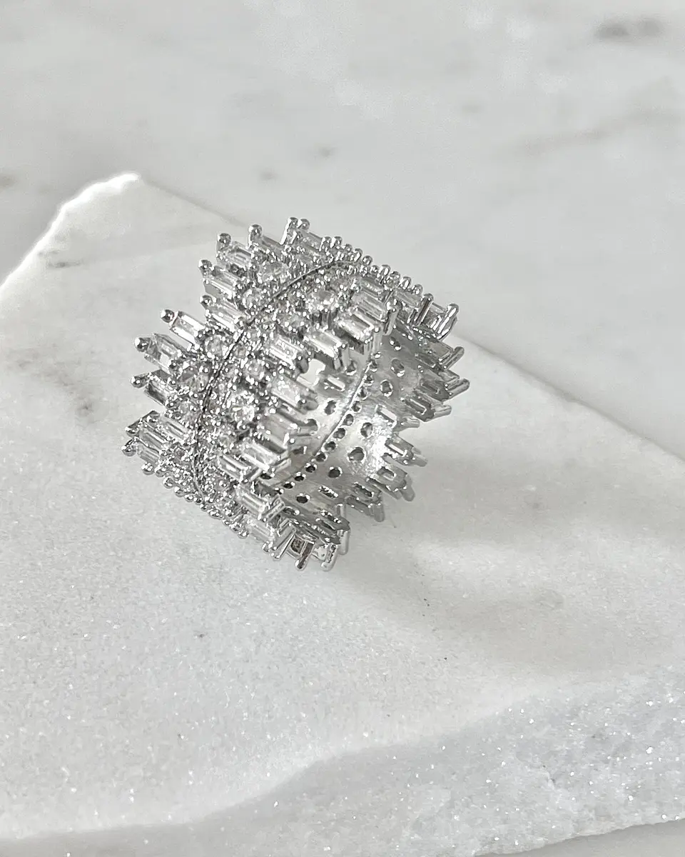 Anillo Sorento Circones rectangulares Siver 2