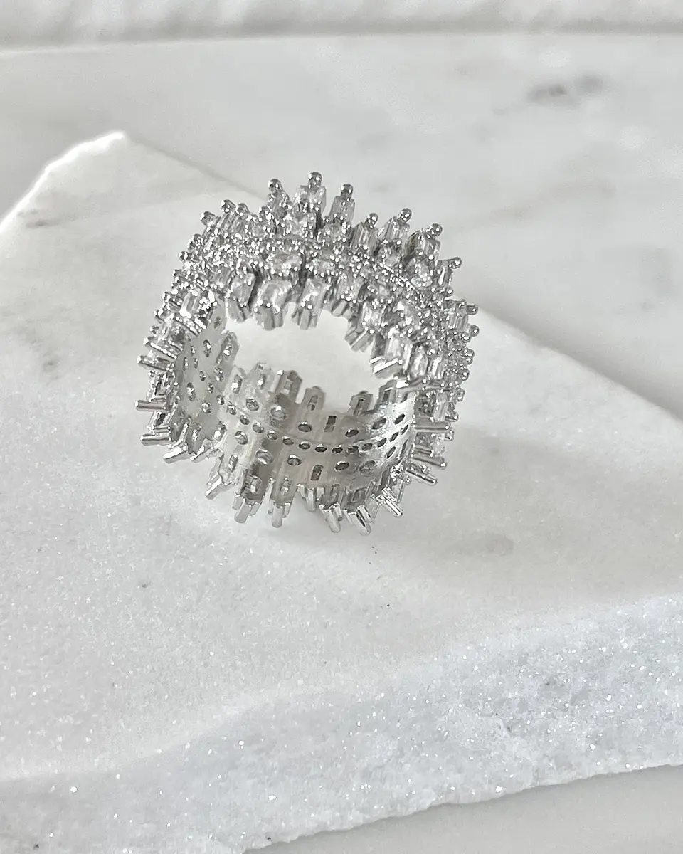 Anillo Sorento Circones rectangulares Siver 3