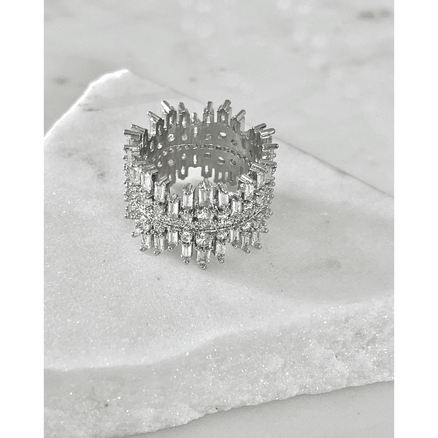 Anillo Sorento Circones rectangulares Siver