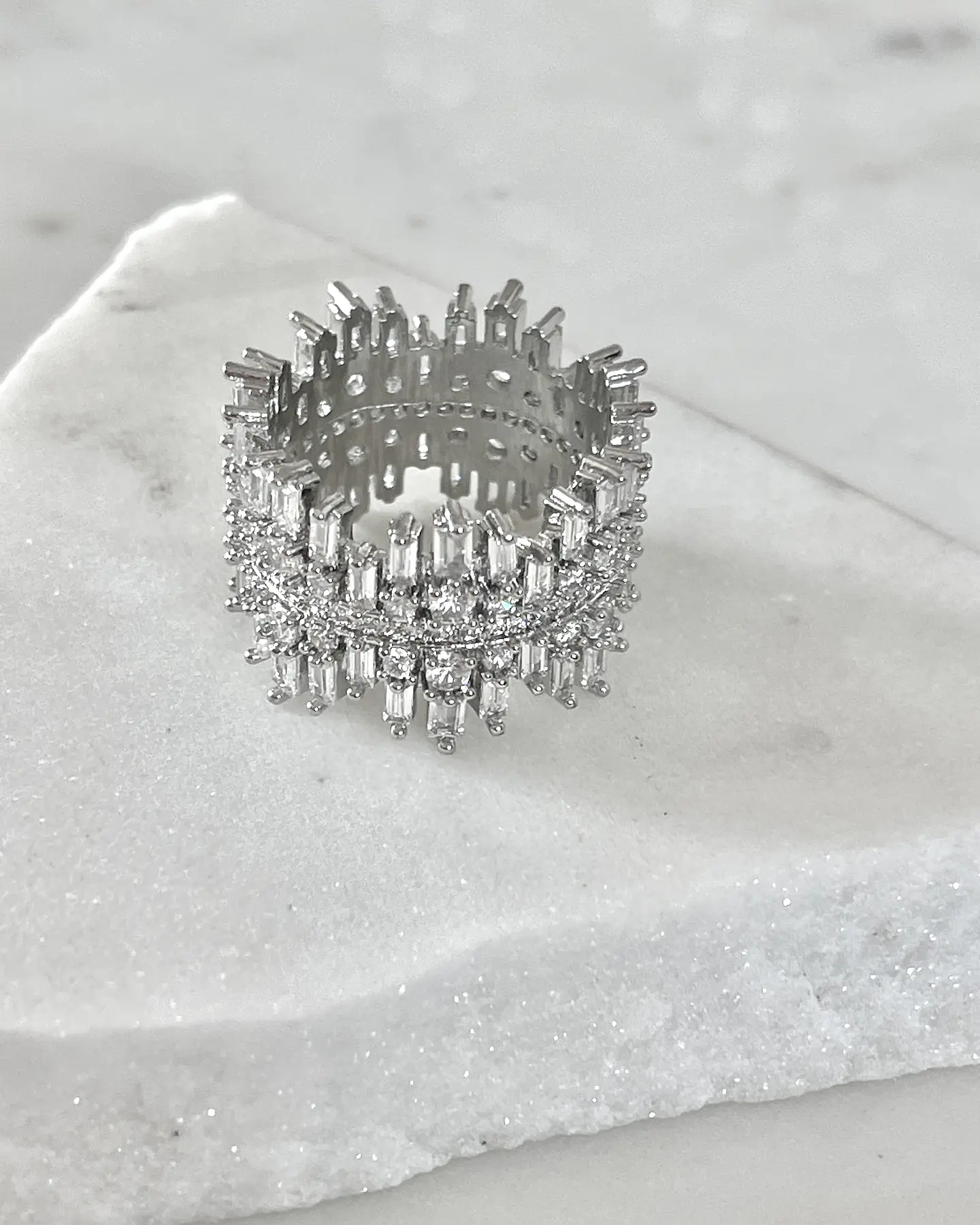 Anillo Sorento Circones rectangulares Siver 4