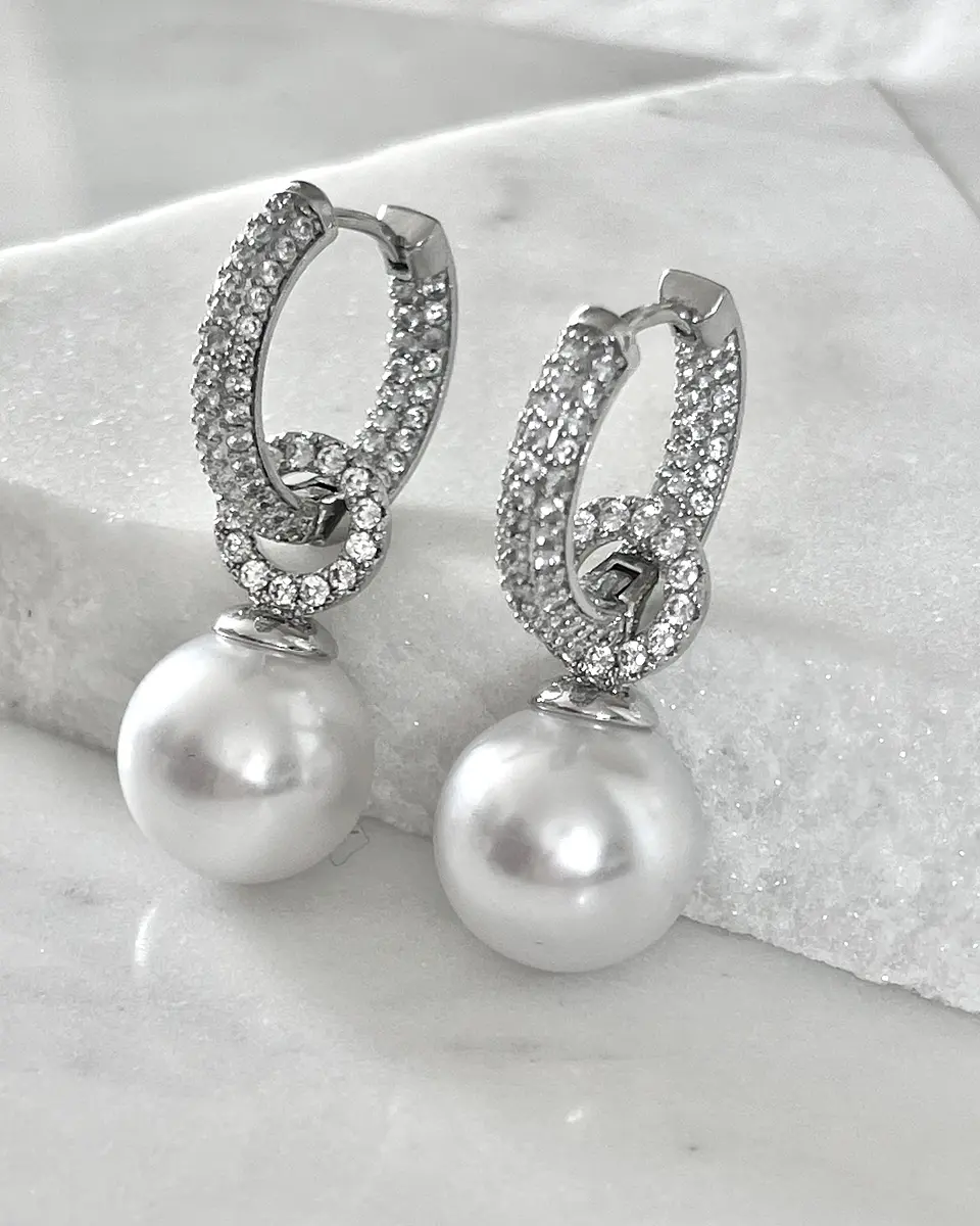 Aros Agolla y Perlas Circones Etienne Silver 1