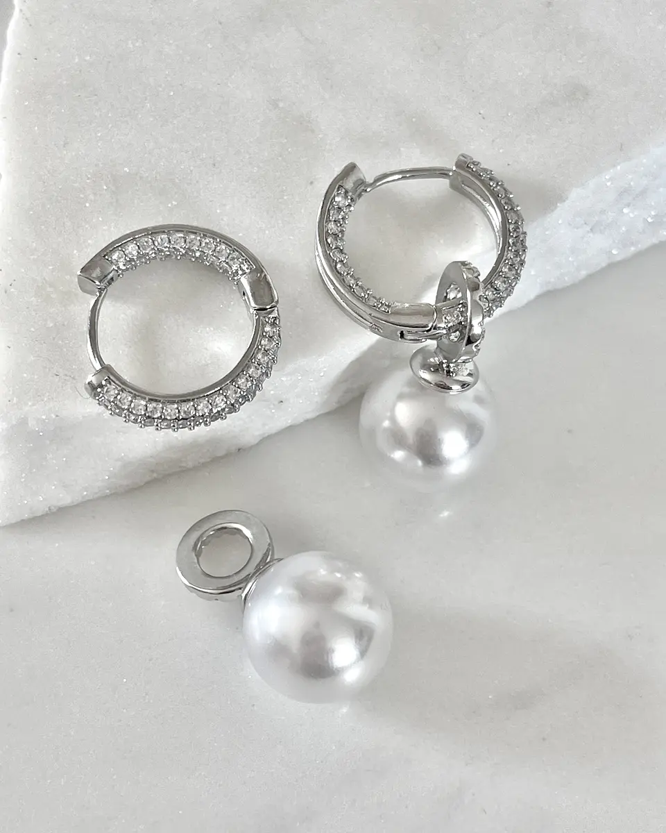 Aros Agolla y Perlas Circones Etienne Silver 6