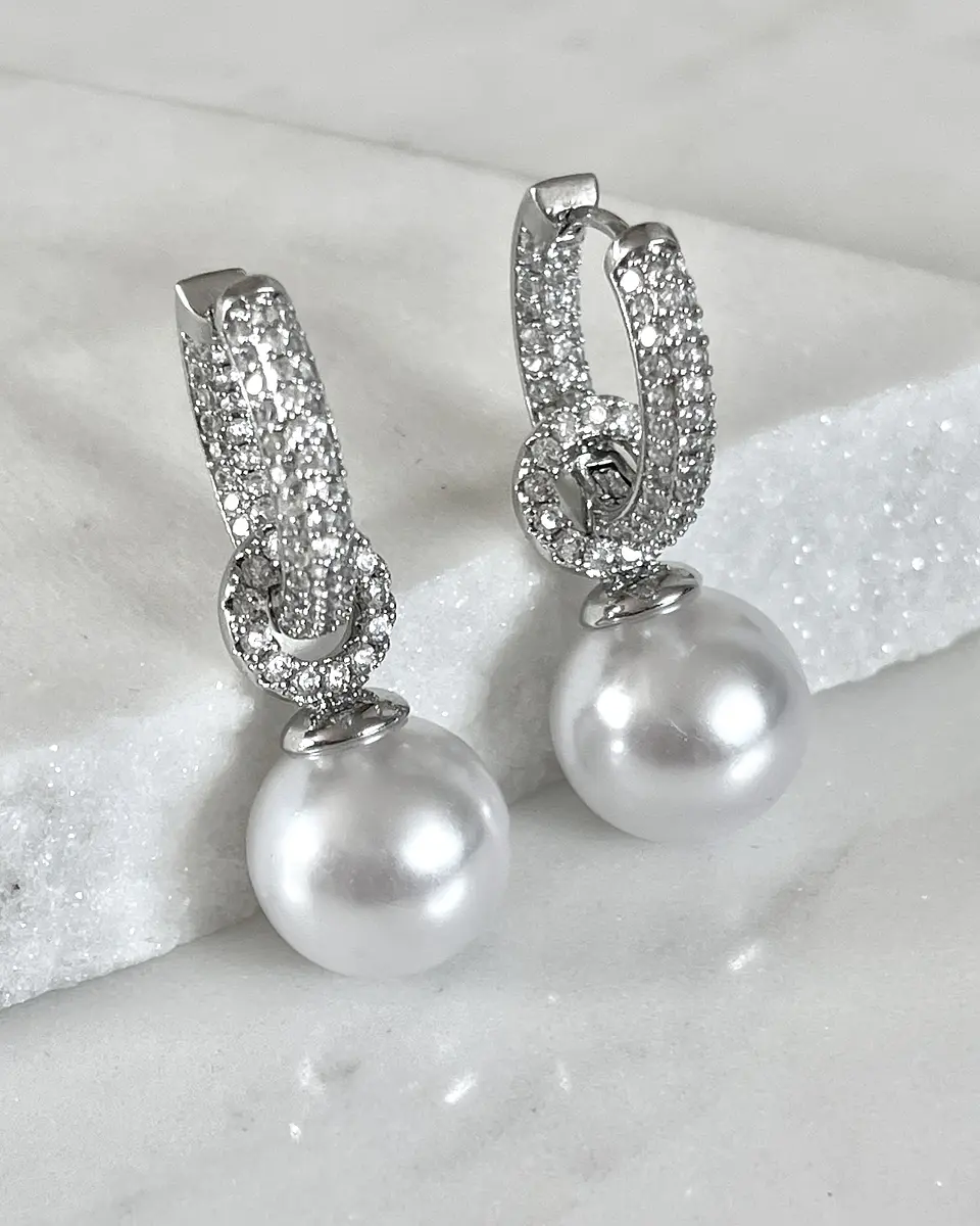 Aros Agolla y Perlas Circones Etienne Silver 5