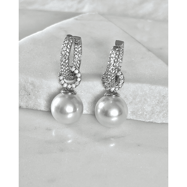 Aros Agolla y Perlas Circones Etienne Silver