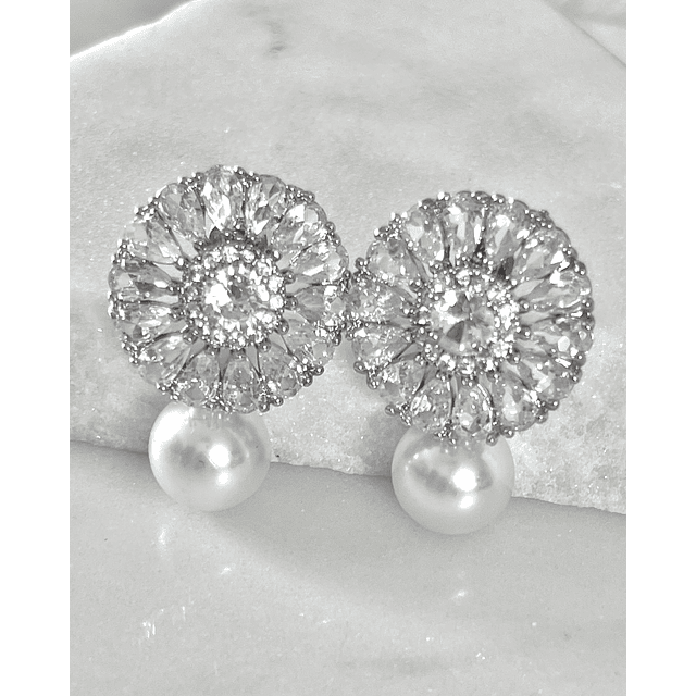 Aros Praga Perla y Circones Silver 