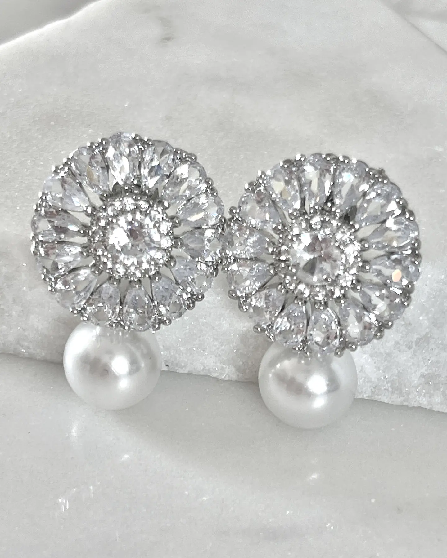 Aros Praga Perla y Circones Silver  1