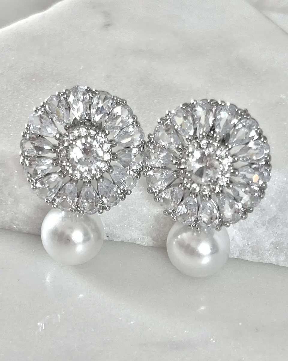 Aros Praga Perla y Circones Silver  1