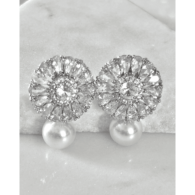 Aros Praga Perla y Circones Silver 