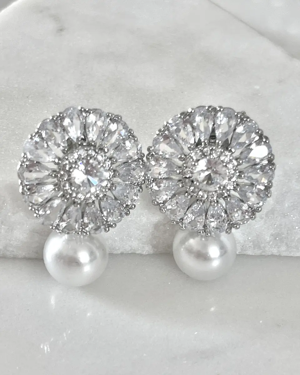 Aros Praga Perla y Circones Silver  5