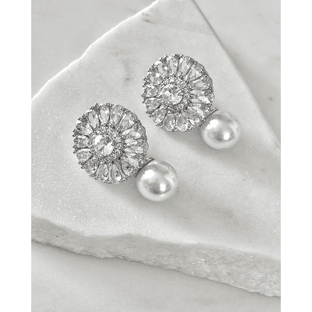 Aros Praga Perla y Circones Silver 