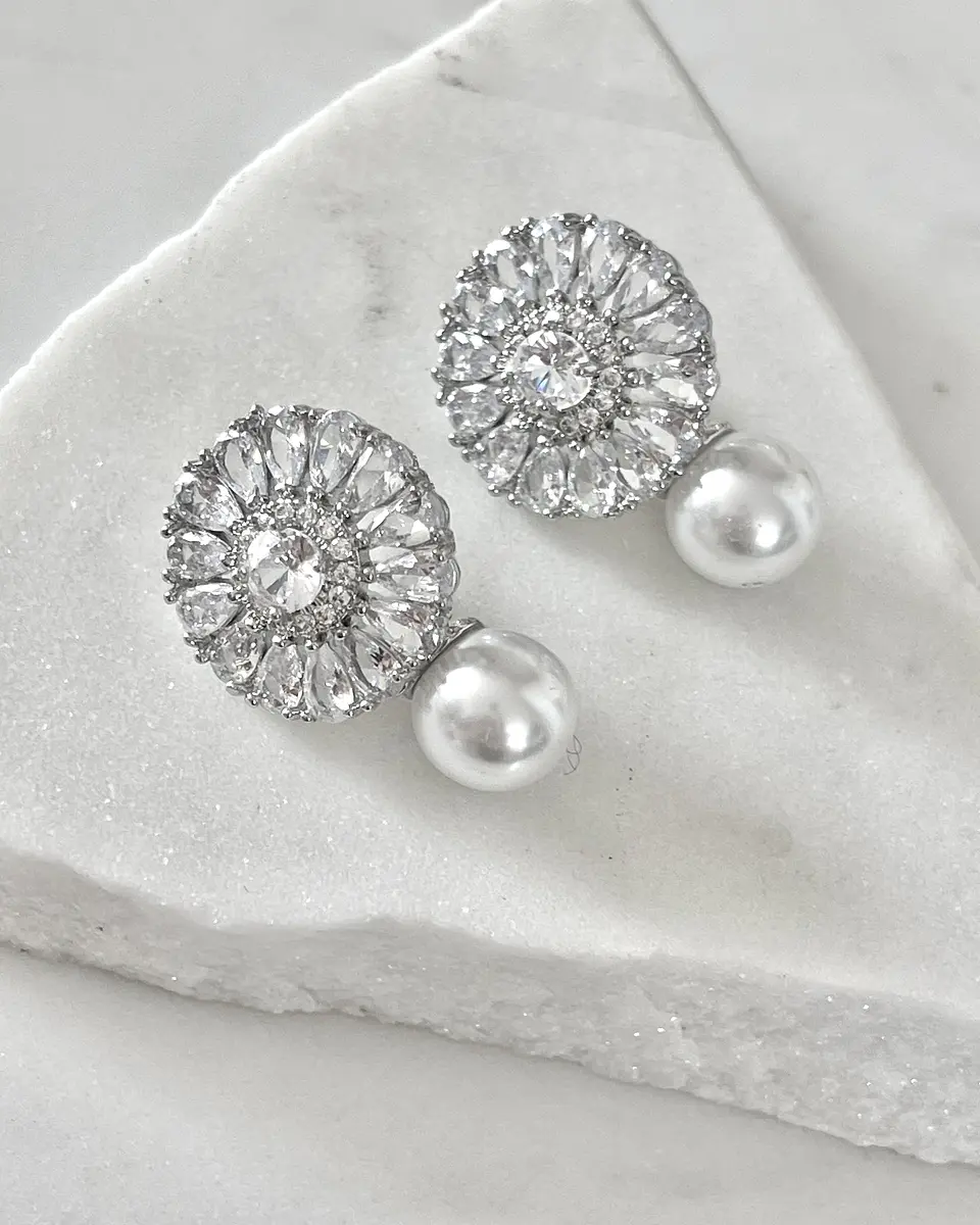 Aros Praga Perla y Circones Silver  3